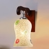 Devansh Solid Wood Electric Wall Light in Brown Colour with Multi Shade Count of 1 Light