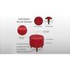 Silas Solid Wood  Ottomon in  Red Colour