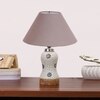 Devansh Conical Grey Cotton Shade Lamp With Wood & Mosaic Glass Base For Decoration/Office/Home/Gifting/Study For Decoration/Office/Home/Gifting/Study -(10X10X14.5) Inches -A
