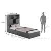 Ironhide Engineered Wood Box Storage Bed in Grey Colour