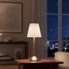Rechargeable Touch Table Lamp Cream Shade with 15 Hour Battery Backup