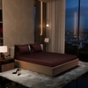 Stoa Paris 300TC UltrSatin Super King Bedsheet Set Satin Super Hot Chocolate