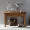 Bartram Sheeham Wood Console Table in Provincial Teak Finish With 2 Drawer
