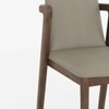 Harper Solid Wood Single Dining Chair In Danish Finish with Taupe Leatherette Colour