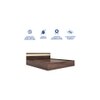 Joben Engineered Wood King  Size Bed With Box Storage (Walnut Finish)