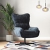 Marson Swivel Lounge Chair in Indigo Blue Colour