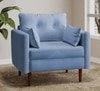 Arihana Fabric Arm Chair in Blue Color
