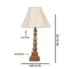 Devansh Off-White Cotton Vintage  Lamp With Wood Base (12X12X22.75)