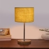 Devansh Yellow Jute Table Lamp With Natural Wood Base & Steel Pipe (7X17 Inches)-17