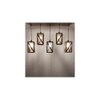 Symmetric 5 Series Brown Solid Wood Cluster Hanging Light