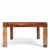 Sydney Sheesham Wood Contemporary Square Coffee Table In Natural Teak Finish