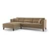 Lewis Sectional Sofa (Colour : Fawn Velvet, Cushion : Soft, Seater : Left Aligned 3 Seater + Left Aligned Chaise)