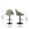 Doe Buck Faux Leather Adjustable Bar Stool in Sage Green Colour