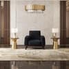 Granada Premium 1 Seater Fabric Sofa in Deep blue velvet Colour