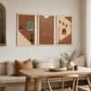 The Castle Decor Boho Abstract Wall Art Set of 3 9x17 Inch