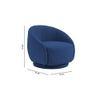 Lorna Swivel Solid Wood Round Chair in Navy Blue Colour