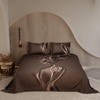 Stoa Paris Super King Size 100% Cotton Bedsheet with 2 Pillow Covers  Size Bronze Cocoa