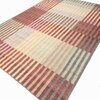 Jaipur Rugs Soft Striped Wool Dhurrie Rug Natural 6x9 ft in Apricot and Chili Pepper colour