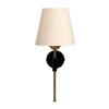 Devansh Metal Electric Wall Light in Black Colour with off-white Shade Count of 1 Light