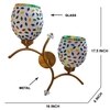 Devansh Metal Electric Wall Light in Gold Colour with Multi Shade Count of 2 Lights
