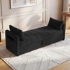 Jedlo Velvet 2 Seater Ottoman Bench with Storage in Black Color