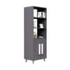 Hexa Engineered Wood Bookshelf Multipurpose Storage Rack in Slate Grey Colour