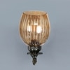 Devansh Metal Electric Wall Light in Antique gold Colour with Lavender Shade Count of 1 Light