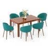 Atlas Solid Wood 6 Seater Compact Dining Table with 6 Meryl Lounge Chair