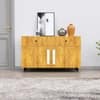 Hexa Red Multipurpose Storage Cabinet With 2 Drawer 2 Door in Frosty White And Giant Wood Colour