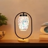 Devansh Multicolor Glass Wooden & Iron  Table Lamp -17 Inch Height  -Lpo