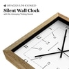 Wooden Square Wall Clock with 24-Hour Dial