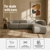 Zenliving Wood Left Aligned 3-Seater With Upholstery Non Storage Sofa In Grey Colour