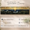 Japanese Nihonga Seascape Canvas Wall Art 12 x 46 Inch
