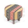 Collio Solid Wood Ottoman Pouffee in Stripe Multi Colour Jackard fabric