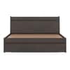 Basel Solid Wood King Size Non Storage Bed In Dark Chestnut Finish