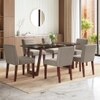 Adria Copa Cabana Black Stone 6 Seater Dining Table In Dark Sheesham Finish