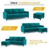 Monznij Sectional Fabric Sofa - Turquoise