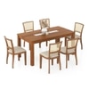 Brighton Xl 6 Seater Dining Table with Reed Dining Chairs Set