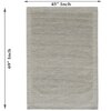 Grid Texture Wool Rectangle Carpets Hand Knotted in Beige Colour