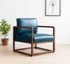 Aura PU Leather Arm Chair- Blue