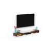 Toska Engineering Wood Wall Mount TV Entertainment Unit Set Top Box Stand/TV Cabinet with Shelves for Books & Décor Display Unit Large Upto 50 Inches (Brown Maple & Beige)