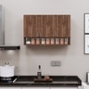 3 Doors Modular Wall Mounted Kitchen Cabinet With Organizer Shelf In Cochwood Brown Finish