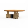 Bonita Glass Coffee Table In Brass  Finish