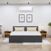 Hexa Engineered Wood Modern King Bed With Headboard With Storage In Slate Grey