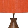 Devansh Orange Jute Table Lamp With Wood Natural Base (7X13 Inches)-19
