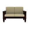 Madhavi 2 Seater Wooden Sofa (Creame Colour, Walnut Finish)