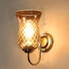 Devansh Steel Electric Wall Light in Steel Colour with Lavender Shade Count of 1 Light