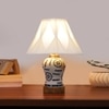 Devansh Off-White Cotton Shade Curtain  Lamp With Wood & Mosaic Glass Base For Decoration/Office/Home/Gifting/Study For Decoration/Office/Home/Gifting/Study