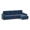 Apollo Sofa (Colour : Lapis Blue, Cushion : Soft, Back Type : High Back, Seating Capacity : Right Aligned 3 Seater + Right Aligned Chaise)
