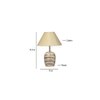 off-white cotton with White Brushed Wood Table Lamp